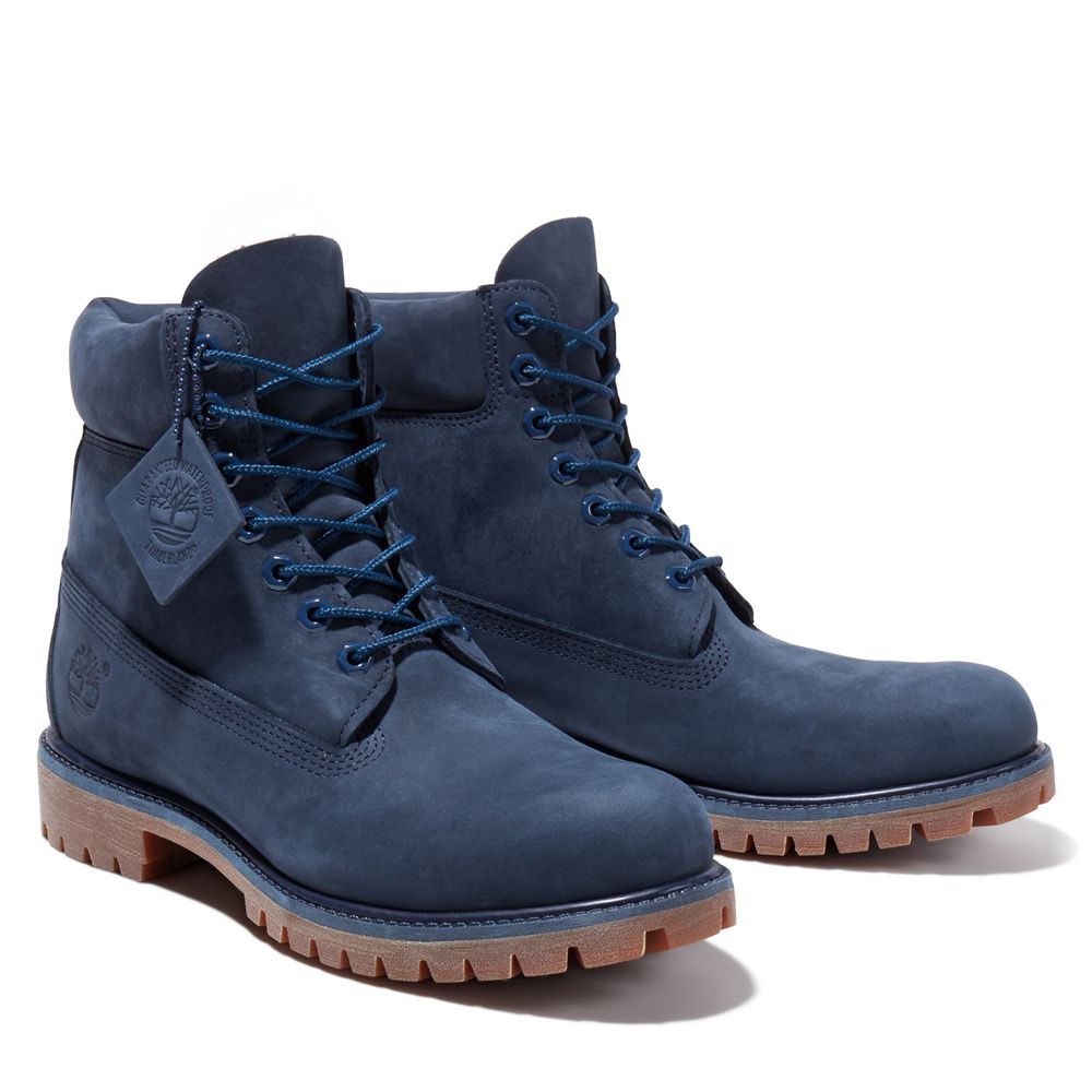 Botas de Nieve Timberland Hombre 6-Inch Premium Waterproof Azul Marino - Chile OJC-408795